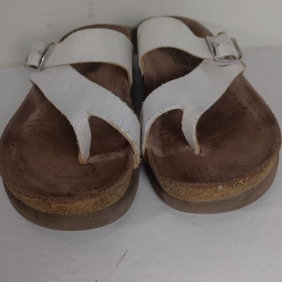 Mephisto  women's Helen White Leather  Slip On Thong Cork Sandals  Eu 37 US 7 - Picture 14 of 15